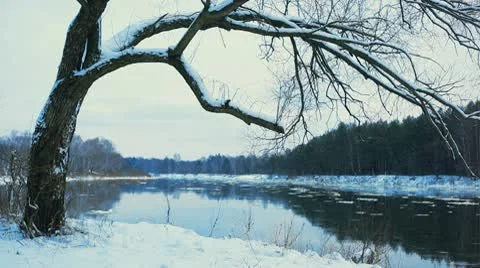 Ice on river Stock Footage 10718408