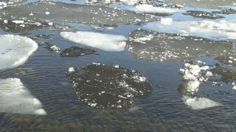 Ice on river Stock Footage 35342292