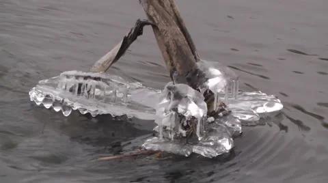 Ice on the river Stock Footage 45882657