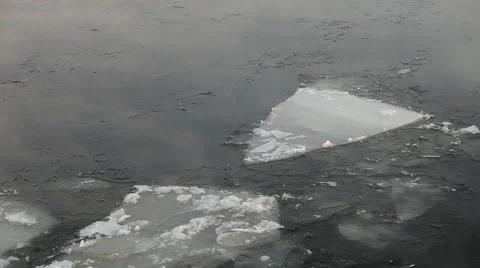 Ice on the river Stock Footage 46110167