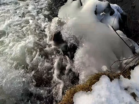 Ice on the river Stock Footage 80910564