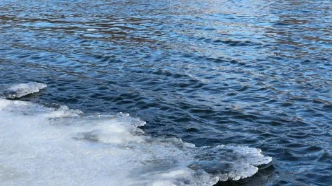 Ice on the river Stock Footage 328554545