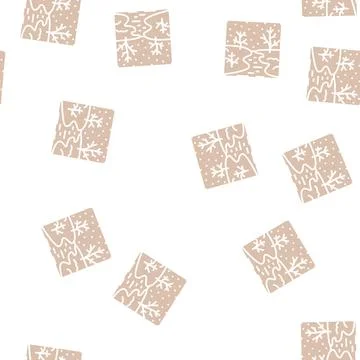 Ice river glyph seamless pattern Stock Illustration