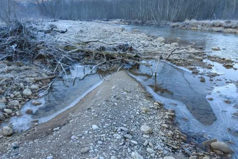 The ice on the river Stock Photos