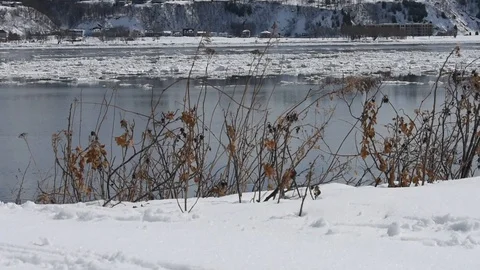Ice river, Quebec City Stock Footage 90429425