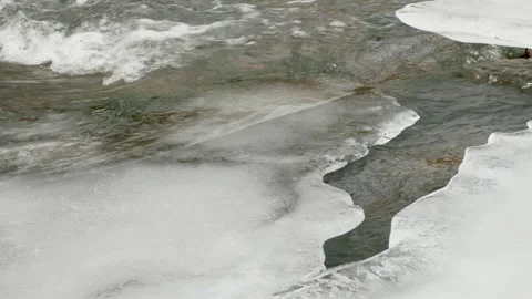 Ice on the river. spring comes Stock Footage 147649694