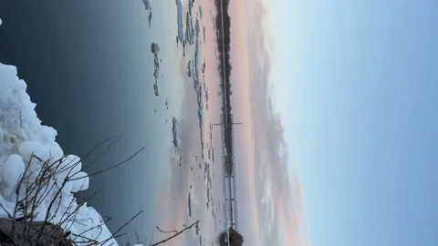 Ice on the river in the spring evening Stock Footage 186552229