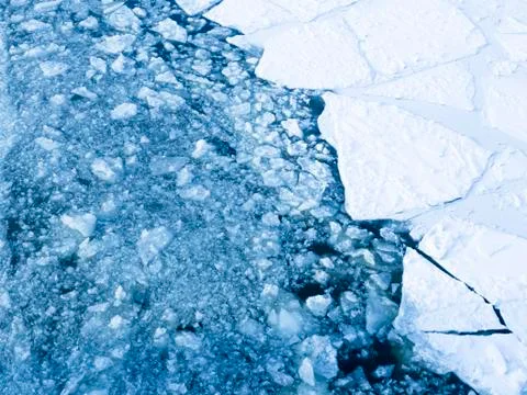Ice on the river in the spring Stock Photos