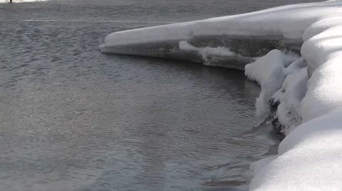 Ice on the river with wind Stock Footage 45882617