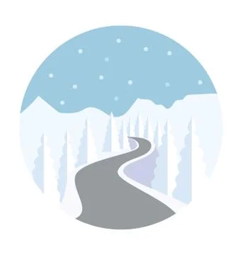 Ice Road Vector Icon Stock Illustration