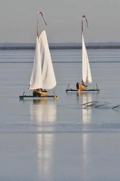 Ice sailing Stock Photos