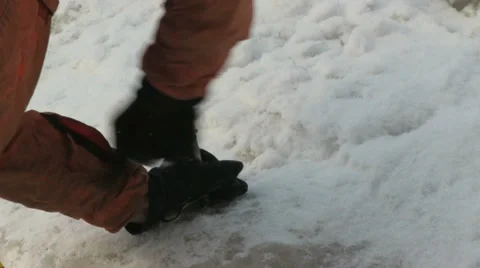 Ice screw in glacier  Stock Footage 36581421