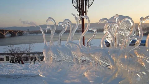 Ice sculpture Stock Footage 81868527