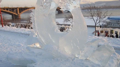 Ice sculpture Stock Footage 81868671