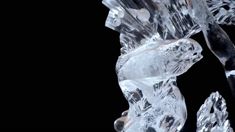 Ice sculpture of moray eel. Ice Sculptures in Russia. Sculptures In The Ice town Stock Footage 117257641