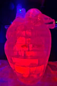 Ice sculptures made on various subjects and historical periods of time. Stock Photos