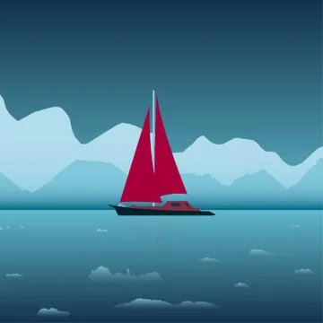 Ice sea landscape Stock Illustration