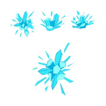 Ice shards blasting creating frozen explosion effect Stock Illustration