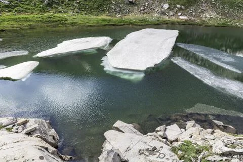 Ice sheets on Scotch Lake Stock Photos