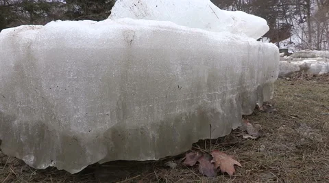 Ice shove during spring melt Stock Footage 48006950