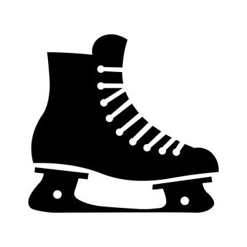 Ice skate black vector icon on white background 스톡 일러스트