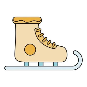 Ice skate boot flat illustration winter sport equipment 스톡 일러스트
