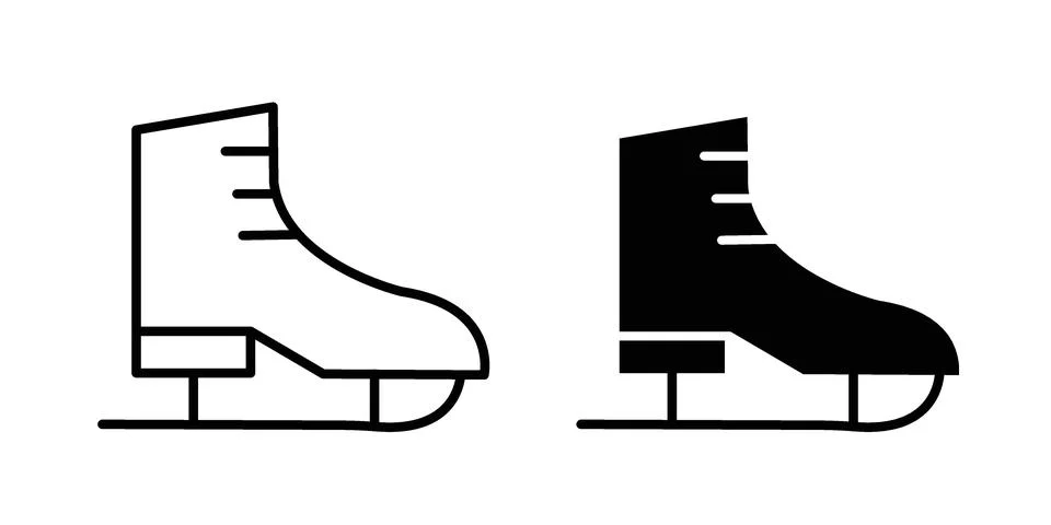Ice skate icon bundle for website design projects Stock Illustration