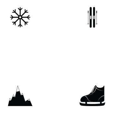 Ice skate icon set Illustrazione stock