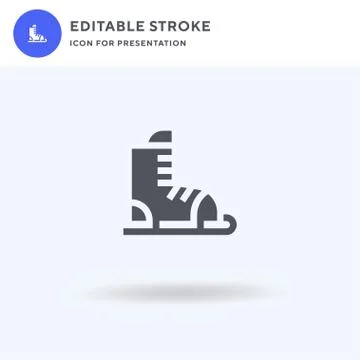 Ice Skate icon vector, filled flat sign, solid pictogram isolated on white, l Stock Illustration