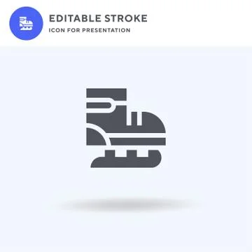 Ice Skate icon vector, filled flat sign, solid pictogram isolated on white, logo 스톡 일러스트