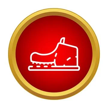 Ice skate icon vector in red circle Stock Illustration