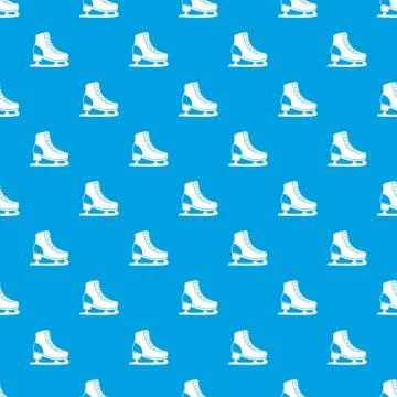 Ice skate pattern seamless blue Stock Illustration