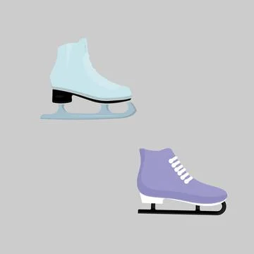 Ice skates icon set. Flat set of ice skates vector icons for web design Stock Illustration