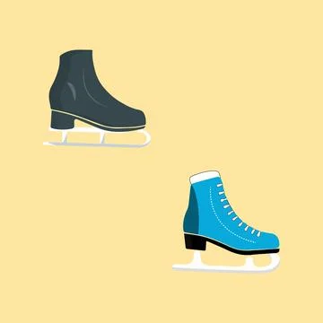 Ice skates icon set. Flat set of ice skates vector icons for web design Stock Illustration