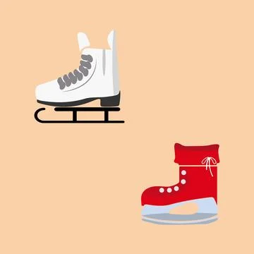 Ice skates icon set. Flat set of ice skates vector icons for web design Stock Illustration
