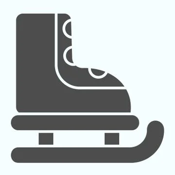 Ice skates solid icon. Winter sports activity item. Christmas vector design Stock Illustration