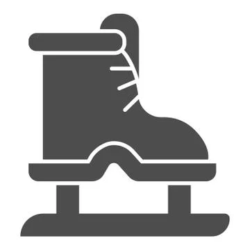 Ice skates solid icon, winter sport concept, boot with blade sign on white 스톡 일러스트