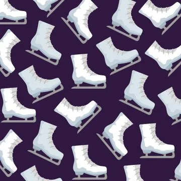 Ice skates sport pattern Stock Illustration
