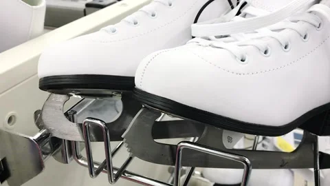 Ice skates on a stand 스톡 동영상 257570773