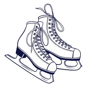Ice Skates Vector Illustration Flat Winter Sports vector illustration desig.. Stock Illustration