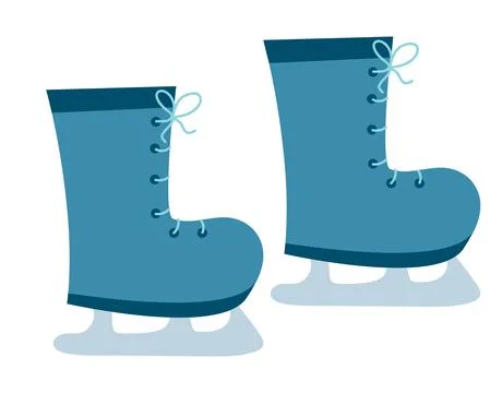 Ice skates. Winter element. Vector flat illustration. Stock Illustration