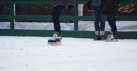 Ice skating beginners Stock Footage 84040491