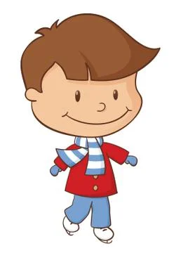 Ice skating boy Stock Illustration