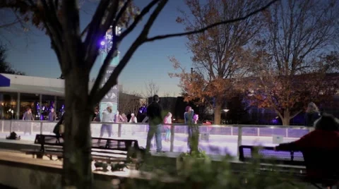 Ice Skating in December Stock Footage 58300329