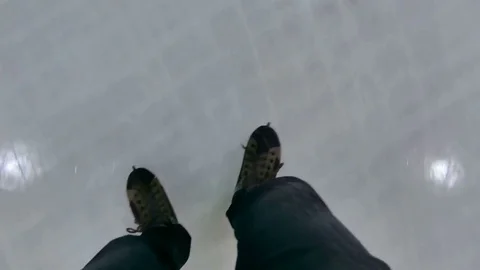 Ice skating in the first person Stock-Footage 80764240