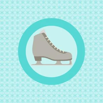 Ice skating flat icon Stock Illustration