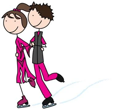 Ice skating happy kids vector illustration Illustrazione stock
