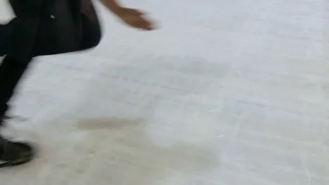 Ice skating on ice Stock Footage 80761672