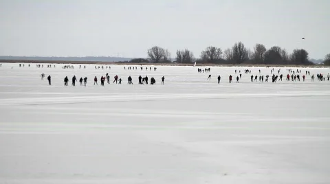 Ice skating, ice sailing Stock Footage 628411