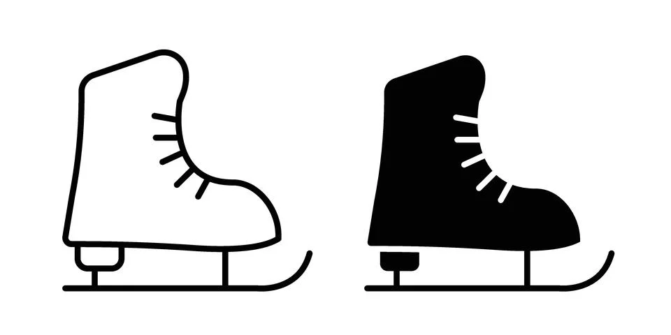 Ice skating icon design. Simple Vector illustrations.. Stock Illustration